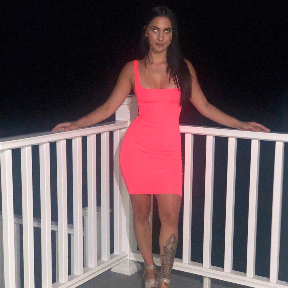 Neon pink dress